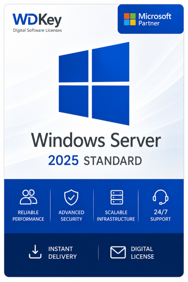 Microsoft Windows Server 2025 Standard Activation Key product image by WDKey