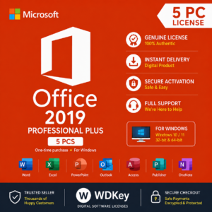 Microsoft Office 2019 Professional Plus Activation Key – 5 PCs