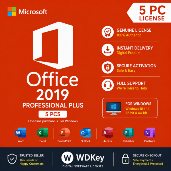 Office 2019 Professional Plus Activation Key 5 PCs product image by WDKey