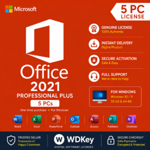 Microsoft Office 2021 Professional Plus Activation Key – 5 PCs
