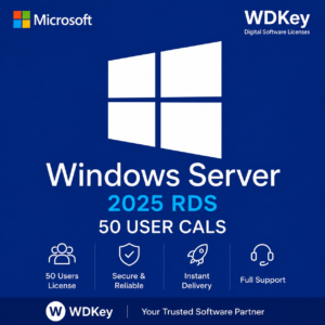 Microsoft Windows Server 2025 RDS CALs 50 User License product image by WDKey